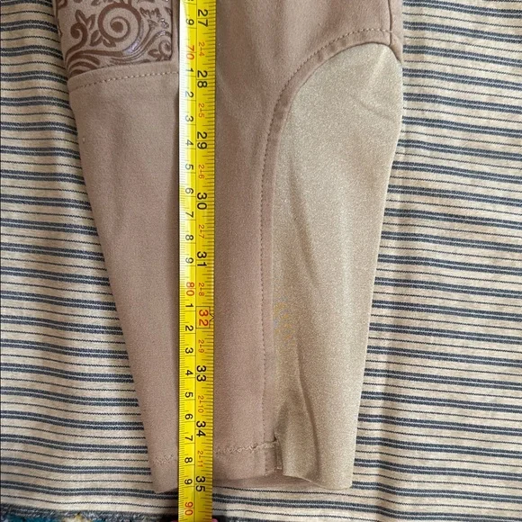 Piper by SmartPak Breeches Tan Paisley Silicone Grip Full Seat Riding Pants - Picture 5 of 16